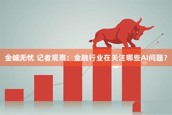 金诚无忧 记者观察：金融行业在关注哪些AI问题？