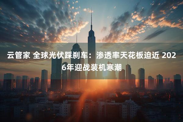 云管家 全球光伏踩刹车：渗透率天花板迫近 2026年迎战装机寒潮